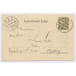 Pécs Fünfkirchen / Hungary: Kiraly Utca Street Pozsony Stamped(Vintage PC 1902)