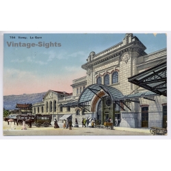 Vevey / Switzerland: Le Gare Railway Station Omnibus (Vintage PC 1917)