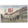 Moson Mosonmagyarovar / Hungary: Hauptgasse Foutca Cafe Otton Church (Vintage PC 1920s)