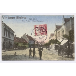 Moson Mosonmagyarovar / Hungary: Obere Hauptgasse Foutca Horse Carriage (Vintage PC 1920s)