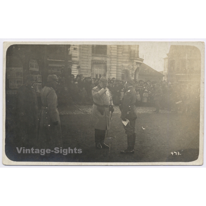 Colmar Alsace / France: German Army Officers Königsparade Military Royal Parade WW1 (Vintage RPPC ~1910s)