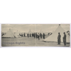 France: Camp de Sissone Aisne Military Tent Camp French Soldiers WWI (Vintage Panoramic PC 1915)