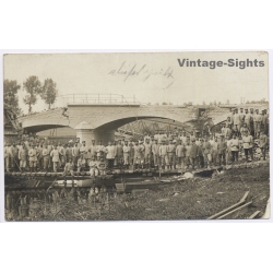 Conflans / France: Bridges Destruction Landwehr Baukompagnie Military Feldpost WWI (Vintage RPPC 1914)
