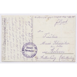 Elfringen / France: Street View Church German Soldiers WWI Feldpost (Vintage PC 1916)