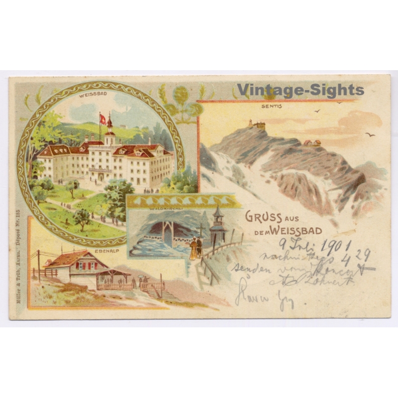 Switzerland: Gruss Aus Dem Weissbad Appenzell (Vintage PC Litho 1901)