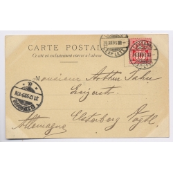 Vals Les Bains / France: Etablissement Thermal Paid With Swiss Stamp To Germany (Vintage PC 1899)