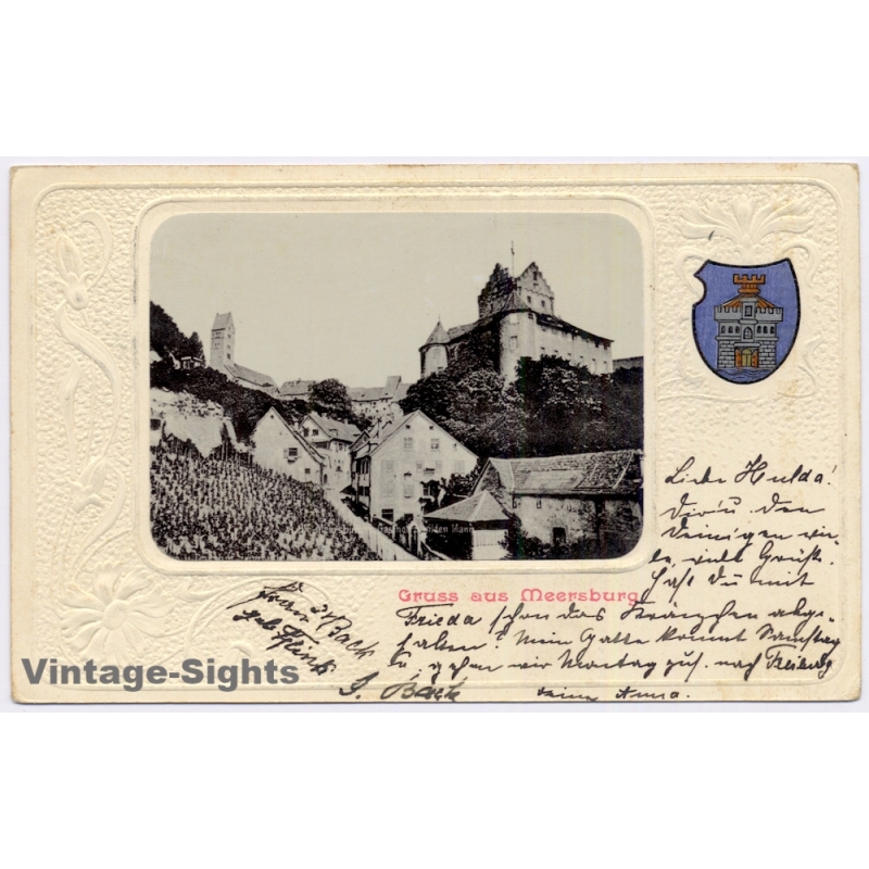 Germany: Gruss Aus Meersburg Bodensee Embossed Coat Of Arms (Vintage PC 1904)
