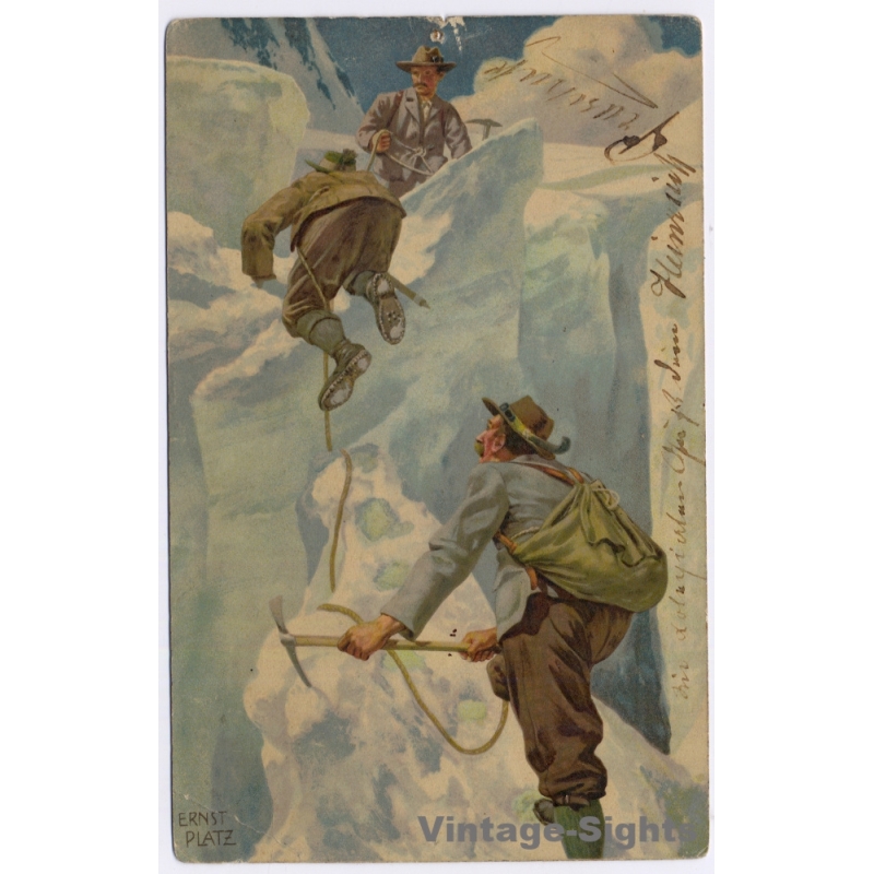 Ernst Platz: Mountaineering - Meissner & Buch (Vintage Artist PC 1909)