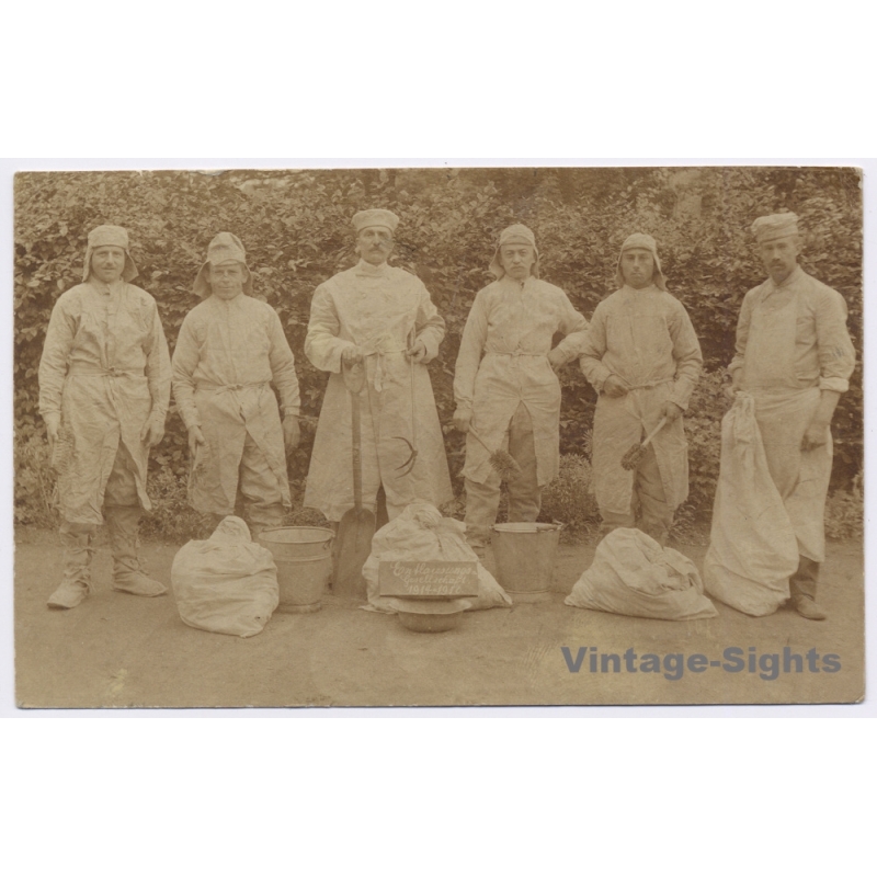 WWI German Military: Entlausungs Gesellschaft Field Hospital Lazarett Sanitäter (Vintage RPPC 1916)