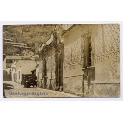Taxco Guerrero / Mexico: Truck Hotel Los Arcos Street Scene (Vintage RPPC 1930s)