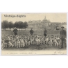 France: Chantilly Promenade de la Meute - Chateau Hunting Hounds (Vintage PC 1904)