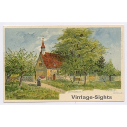Nürtingen a.N. / Germany: Friedhof Kapelle (Vintage PC Litho 1902)