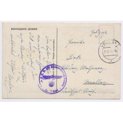 Slovenia WW2: Bohini Wocheiner See - V Hodnik - Militär Dienststempel Veldes Bled (Vintage PC 1941)