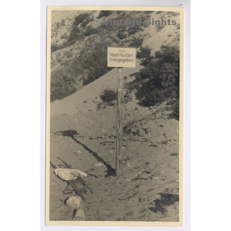 GDR - East Germany: Zum Nacktbaden Freigegeben FKK Nudism (Vintage RPPC ~1950s/1960s)