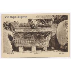 Baalbek / Lebanon: Jupiter Temple Lion Head Ruins Ancient Roman Architecture (Vintage PC ~1910s/1920s)
