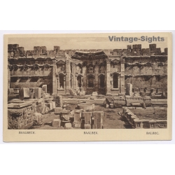 Baalbek / Lebanon: Great Court Altar Ruins Roman Temple Of Jupiter (Vintage PC ~1910s/1920s)