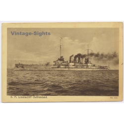 SMS Ostfriesland Kaiserliche Marine WWI Imperial German Navy Feldpost Flugstation List Sylt Tondern (Vintage PC 1915)