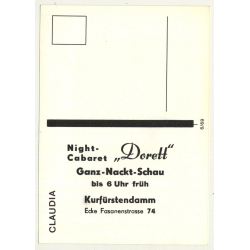 Nude Showgirl Claudia / Night-Cabaret Dorett - Kurfürstendamm (Vintage PC Berlin 1960s)