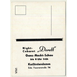 Nude Showgirl Vivi / Night-Cabaret Dorett - Kurfürstendamm (Vintage PC Berlin 1960s)