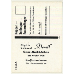 Nude Showgirl Hella / Night-Cabaret Dorett - Kurfürstendamm (Vintage PC Berlin 1960s)
