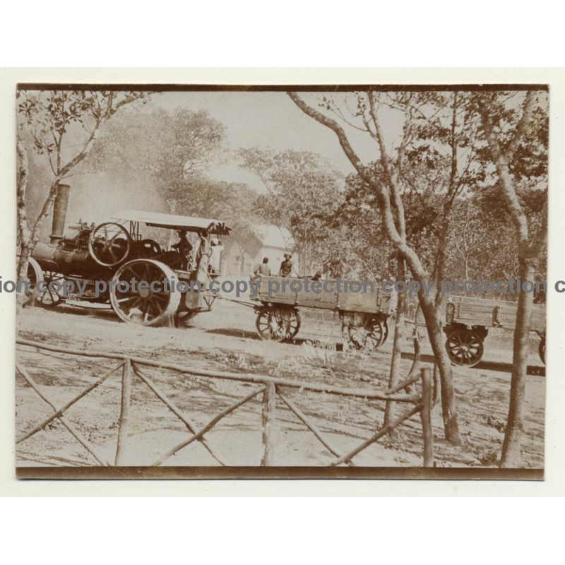 Angola: Road Locomotive On A Street In Ebo (Vintage Sepia Photo ~1920s)