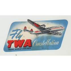 Fly TWA Trans World Airlines Constellation 2 (Vintage Airlines Luggage Label)