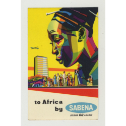 To Africa By Sabena / Belgian World Airlines (Vintage Luggage Label)