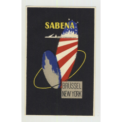 Sabena: Brüssel - New York / Belgian Airline (Vintage Luggage Label)