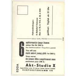 Nude Showgirl Edda / Akt-Studio X - Kurfürstendamm (Vintage PC Berlin 1960s)