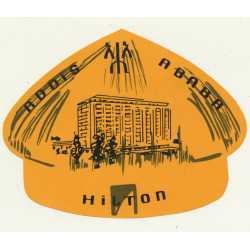 Addis Abeba / Ethipia: Hilton Hotel - Addis Ababa / Ethiopia (Vintage Luggage Label)