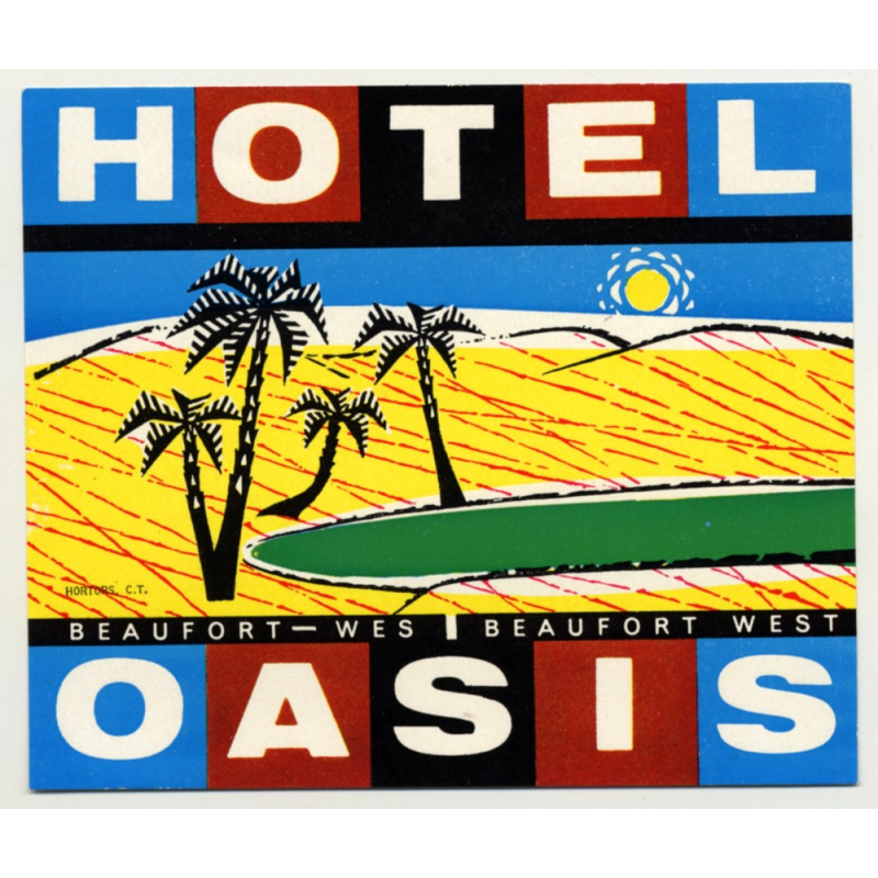 Hotel Oasis - Beaufort-West / South Africa (Vintage Luggage Label)