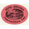 Hotel Ansonia - Pietermaritzburg Natal / South Africa (Vintage Luggage Label)