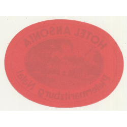 Hotel Ansonia - Pietermaritzburg Natal / South Africa (Vintage Luggage Label)