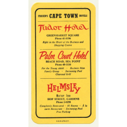 Tudor Hotel - Palm Court Hotel - Hemsley - Cape Town / South Africa (Vintage Luggage Label)