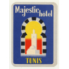 Majestic Hotel - Tunis - Tunisia (Vintage Luggage Label)
