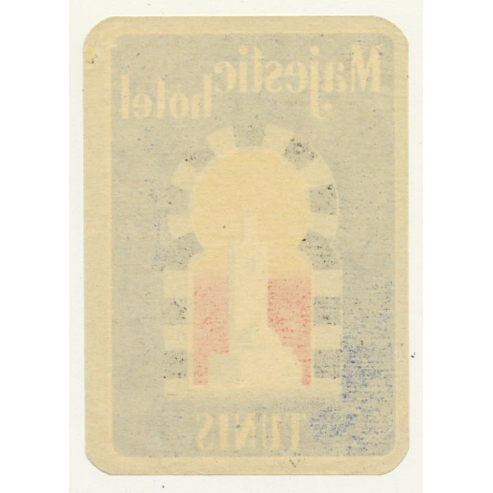 Majestic Hotel - Tunis - Tunisia (Vintage Luggage Label)