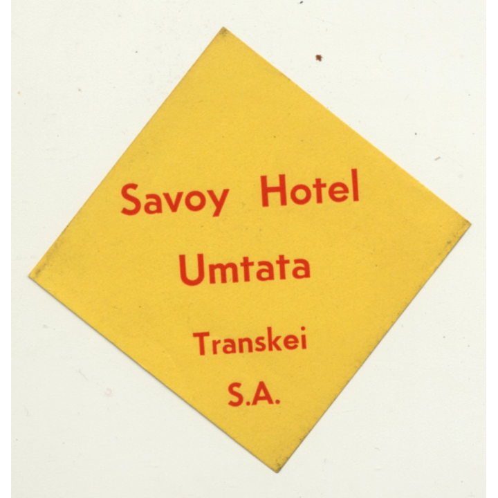 Savoy Hotel Umtata - Transkei / South Africa (Vintage Luggage Label)