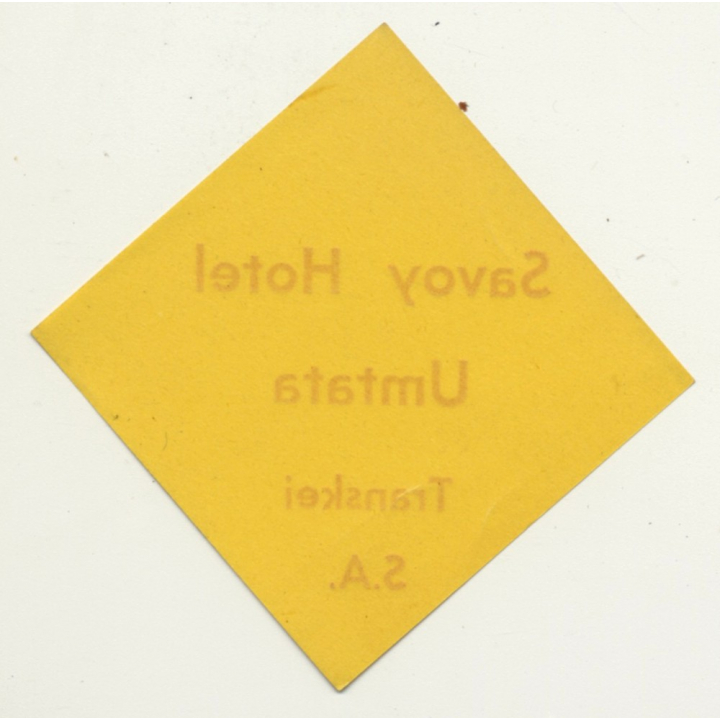 Savoy Hotel Umtata - Transkei / South Africa (Vintage Luggage Label)