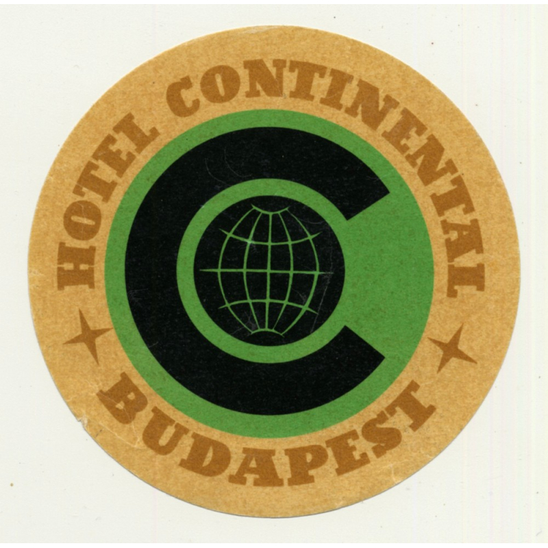 Hotel Continental - Budapest / Hungary (Vintage Luggage Label)