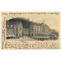 Laibach - Ljubljana / Slovenia: Spitalgasse Mit Franzensbrücke (Vintage Postcard 1900)
