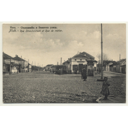 Nisch - Niš / Serbia: Rue Strachinitsch Et Rue De Métier (Vintage Postcard)