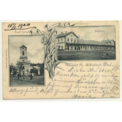 Crvenka - Cservenkárol / Serbia: Horn Hotel / Vadaszkürt Szálloda (Vintage Postcard 1910?)