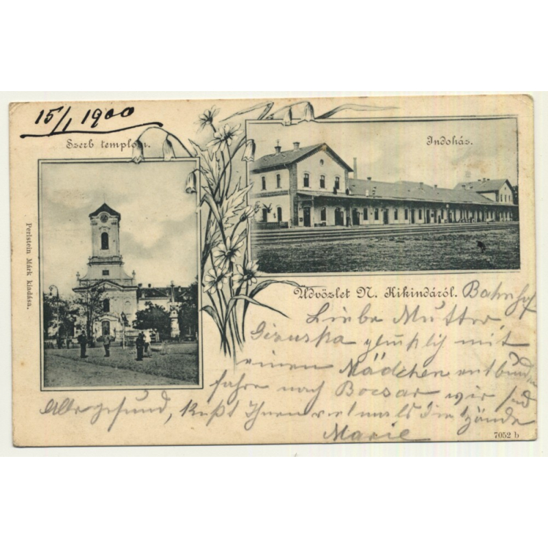 Crvenka - Cservenkárol / Serbia: Horn Hotel / Vadaszkürt Szálloda (Vintage Postcard 1910?)
