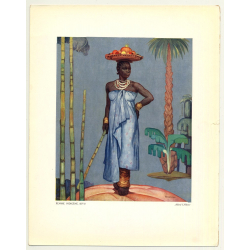 Fernand Allard L'Olivier: Femme Indigène. Kivu (Vintage Art Print 32 x 25.5 CM ~ 1930s)
