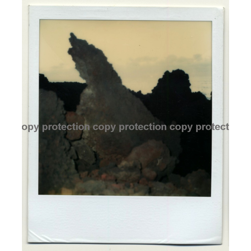 Photo Art: Volcanic Rock Formations (Vintage Polaroid SX-70 1980s)