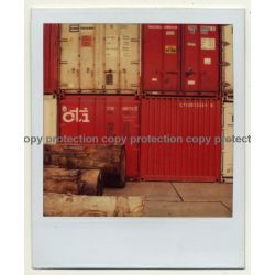 Photo Art: Containers & Wood Logs (Vintage Polaroid SX-70 1980s)