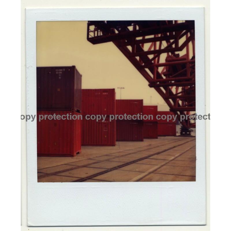 Photo Art: Red Containers (Vintage Polaroid SX-70 1980s)