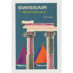Swiss Air - To The Mediterranean (Vintage Airline Luggage Label)