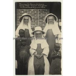Urundi-Kanginia / Congo Belge: Missionaires Et Jeunes Élèves (Vintage RPPC)
