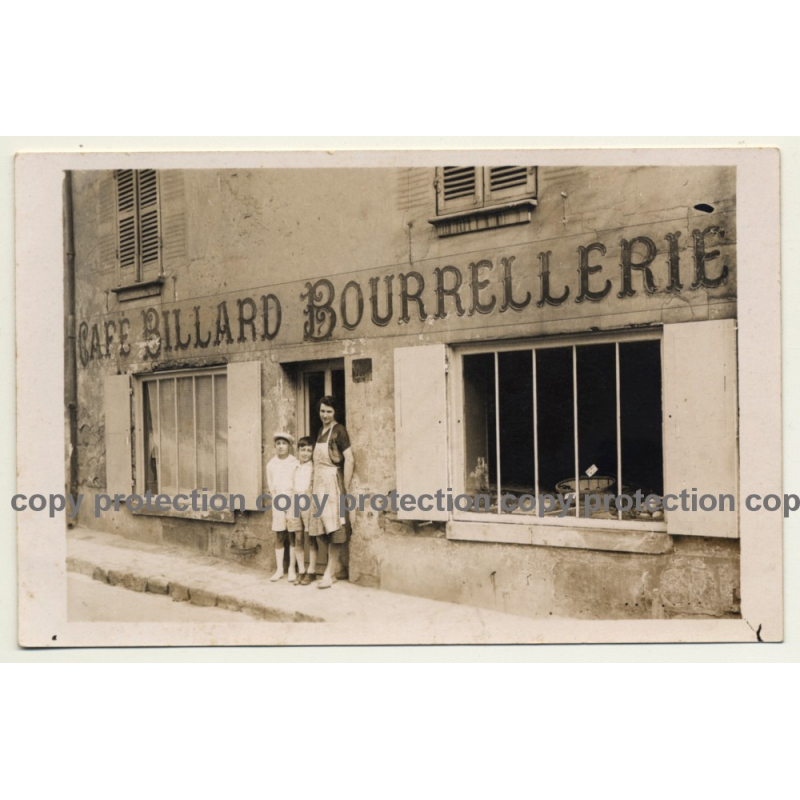 France? Belgium?: Café Billard Bourrellerie (Vintage RPPC)